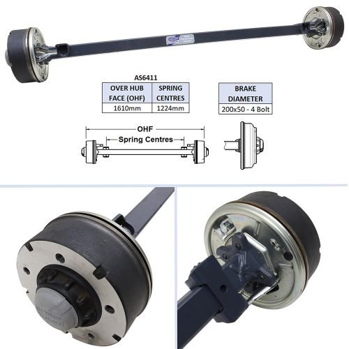 Ifor Williams Aksel komplet med bremser AS6411