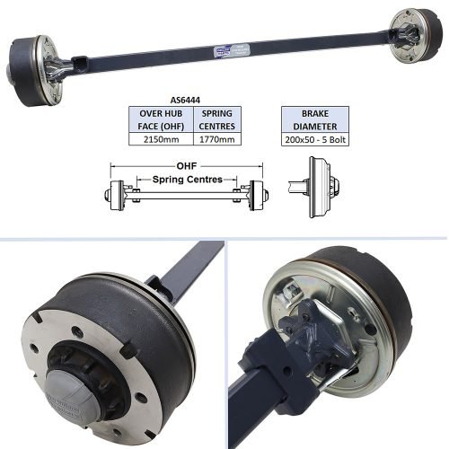 Ifor Williams Aksel komplet med bremser AS6444